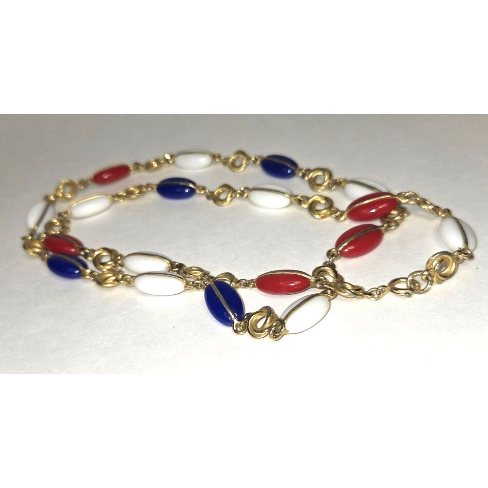 Vintage Patriotic Red White Blue Beads - Picture 8 of 12